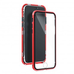 Iphone 12 PRO MAX Etui Magnetyczne metalowe Magneto - czerwony