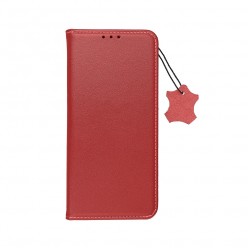 IPHONE 13 Skórzany wallet book case - bordowy