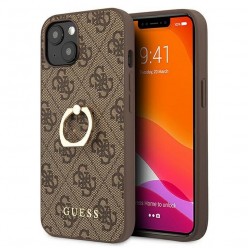 Oryginalne Etui GUESS Hardcase GUHCP13S4GMRBR do iPhone 13 MINI brązowy + ring stand