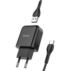 HOCO ładowarka sieciowa USB + kabel Typ C 2A Vigour- Czarna