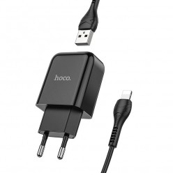 HOCO ładowarka sieciowa USB + kabel do Lightning 8-pin 2A N2 Vigour czarna