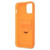 Oryginalne Etui KARL LAGERFELD Hardcase KLHCP12MCHTRO do iPhone 12 pomarańczowy transparent Fluo