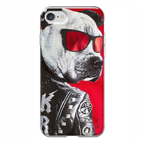 Etui na iPhone SE 2022 - Rockowy Pies w okularach