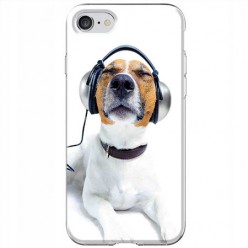 Etui na iPhone SE 2022 - Pies ze słuchawkami