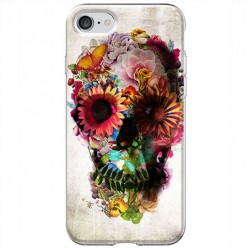 Etui na iPhone SE 2022 - Kwiatowa czaszka