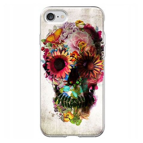Etui na iPhone SE 2022 - Kwiatowa czaszka