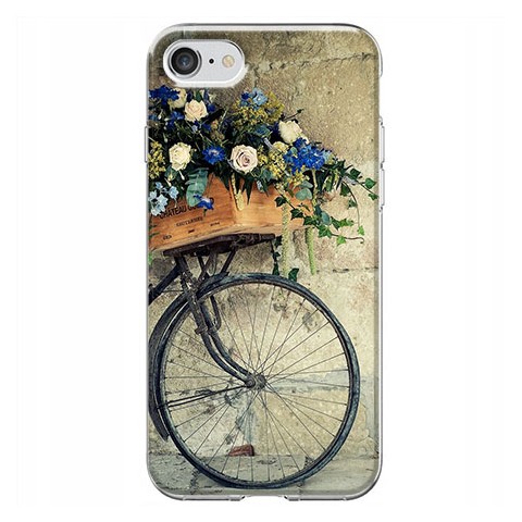 Etui na iPhone SE 2022 - Rower z kwiatami