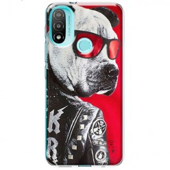 Etui na Motorola Moto E20 / E30 / E40 - Rockowy Pies w okularach