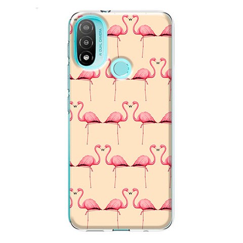 Etui na Motorola Moto E20 / E30 / E40 - Różowe flamingi