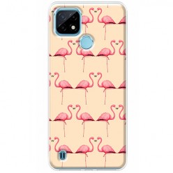 Etui na Realme C21 - Różowe flamingi
