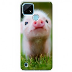 Etui na Realme C21 - Wesoła mała świnka