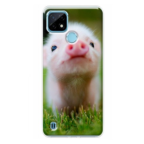 Etui na Realme C21 - Wesoła mała świnka