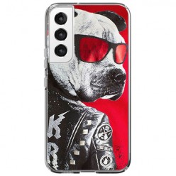 Etui na Samsung Galaxy S22 5G - Rockowy Pies w okularach