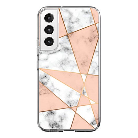 Etui na Samsung Galaxy S22 5G - Różowe trojkąty marmurowe
