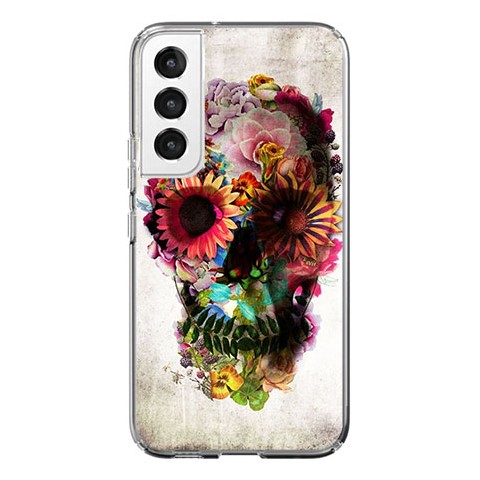 Etui na Samsung Galaxy S22 5G - Kwiatowa czaszka