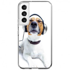 Etui na Samsung Galaxy S22 Plus 5G - Pies ze słuchawkami