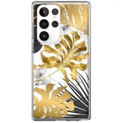 Etui na Samsung Galaxy S22 Ultra 5G - Złote liście monstery