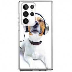 Etui na Samsung Galaxy S22 Ultra 5G - Pies ze słuchawkami