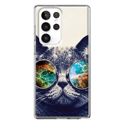 Etui na Samsung Galaxy S22 Ultra 5G - Kot w okularach