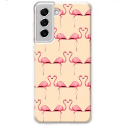 Etui na Samsung Galaxy S21 FE 5G - Różowe flamingi