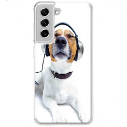 Etui na Samsung Galaxy S21 FE 5G - Pies ze słuchawkami