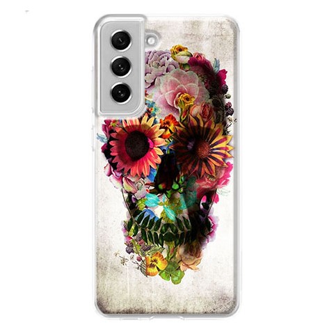 Etui na Samsung Galaxy S21 FE 5G - Kwiatowa czaszka