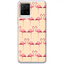 Etui na Vivo Y21s - Różowe flamingi