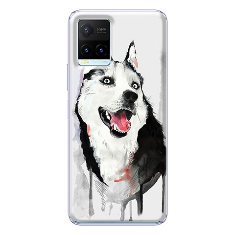 Etui na Vivo Y21s - Waterkolor pies Husky