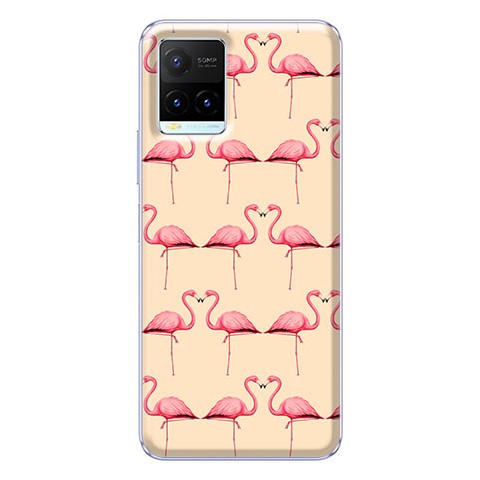 Etui na Vivo Y33s - Różowe flamingi