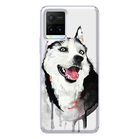 Etui na Vivo Y33s - Waterkolor pies Husky