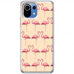 Etui na Xiaomi Mi 11 Lite 4G - Różowe flamingi