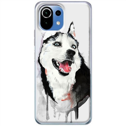 Etui na Xiaomi Mi 11 Lite 4G - Waterkolor pies Husky