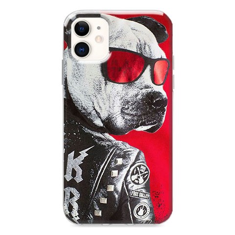 Etui na iPhone 12 - Rockowy Pies w okularach