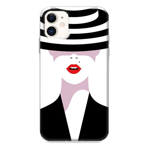 Etui na iPhone 12 - Kobieta w kapeluszu