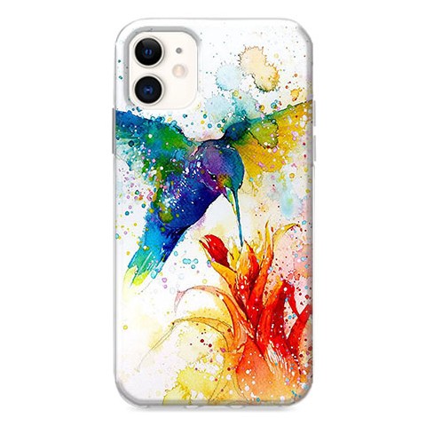 Etui na iPhone 12 - Waterkolor ptak koliber