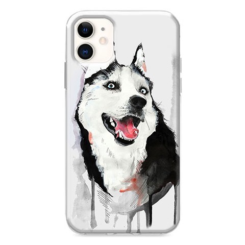 Etui na iPhone 12 - Waterkolor pies Husky