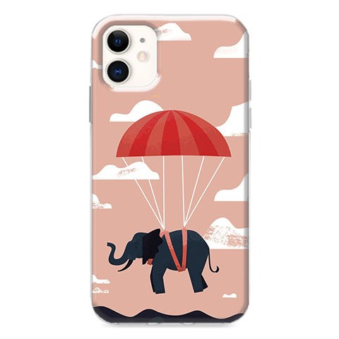 Etui na iPhone 12 - Słoń ze spadochronem