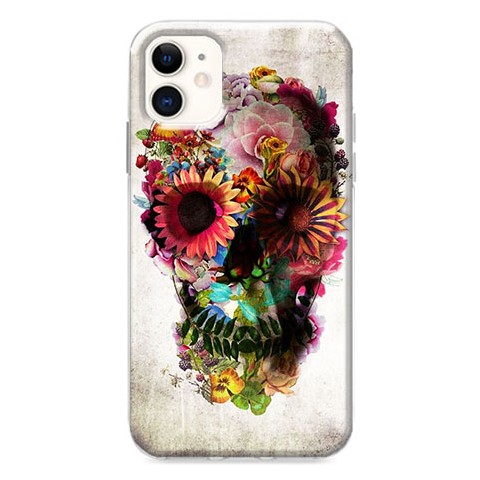 Etui na iPhone 12 - Kwiatowa czaszka