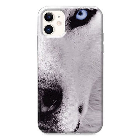Etui na iPhone 12 - Pies z niebieskim okiem