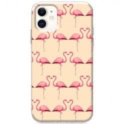 Etui na iPhone 12 Mini - Różowe flamingi