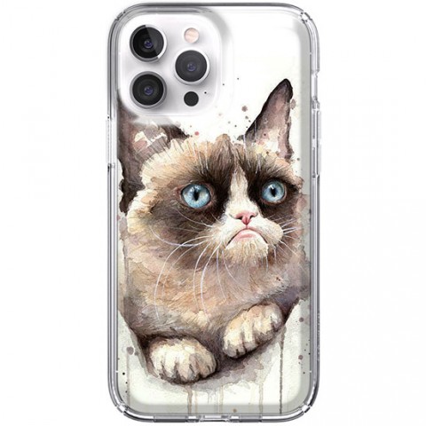 Etui na iPhone 13 Pro - Kot Waterkolor Grumpy