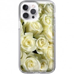Etui na iPhone 13 Pro - Biały bukiet róż