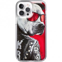 Etui na iPhone 13 Pro Max - Rockowy Pies w okularach