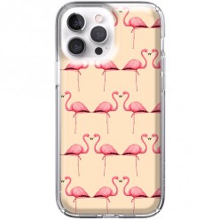 Etui na iPhone 13 Pro Max - Różowe flamingi