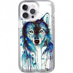 Etui na iPhone 13 Pro Max - Niebieski waterkolor pies