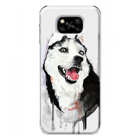 Etui na Xiaomi POCO X3 NFC - Waterkolor pies Husky