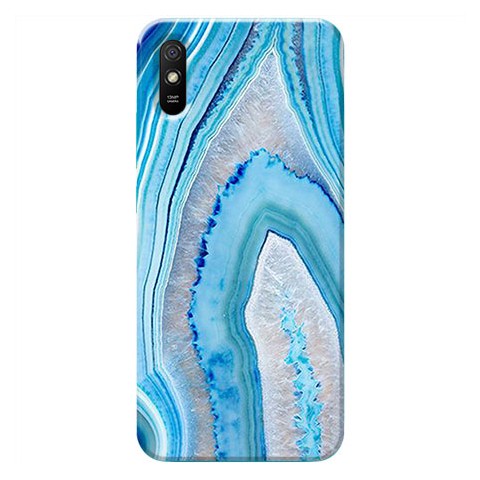 Etui na Xiaomi Redmi 9A - Błekitny Agat egzotyczny