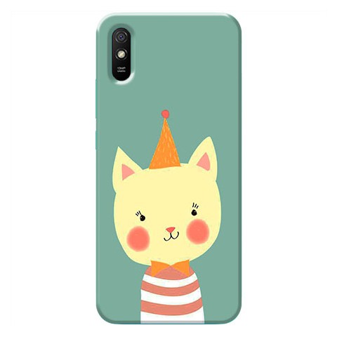 Etui na Xiaomi Redmi 9A - Kotek w czapeczce