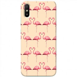 Etui na Xiaomi Redmi 9A - Różowe flamingi