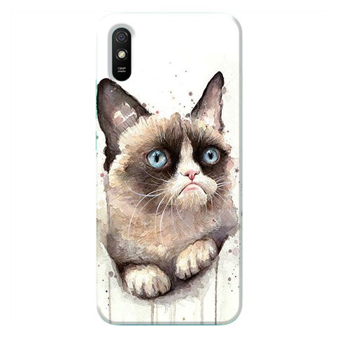 Etui na Xiaomi Redmi 9A - Kot Waterkolor Grumpy